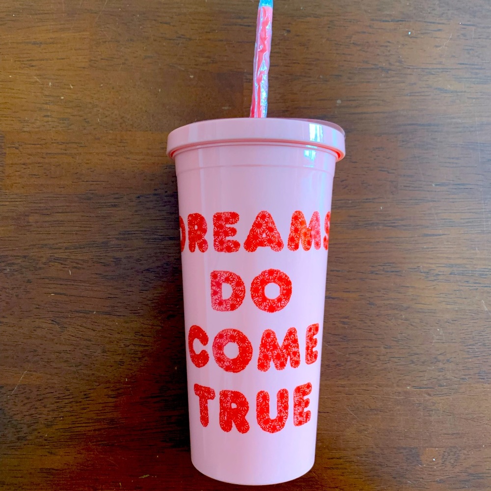 Bando pink plastic straw cup